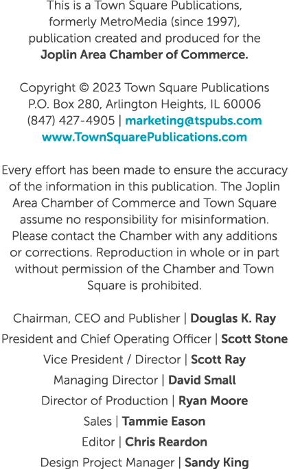 This is a Town Square Publications, formerly MetroMedia (since 1997), publication created and produced for the Joplin...