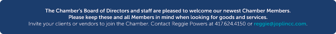 The Chamber’s Board of Directors and staff are pleased to welcome our newest Chamber Members. Please keep these and a...
