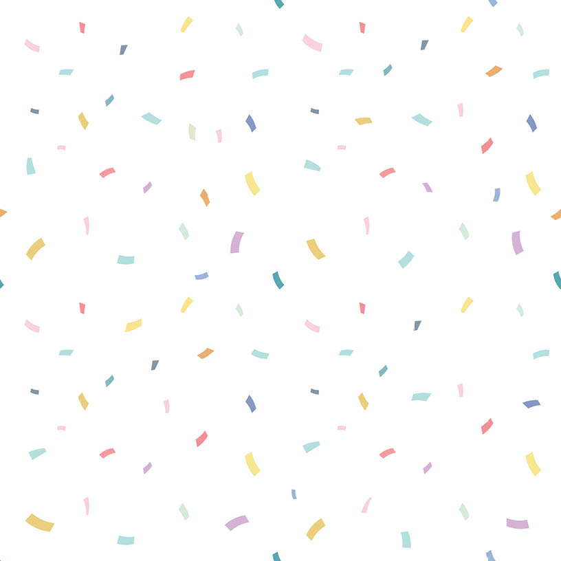 Falling confetti with white background, vector illustration