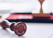 Notary stamp on a valid document. Public document.