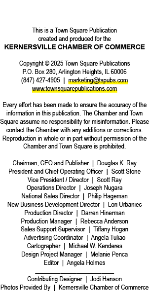 This is a Town Square Publication created and produced for the Kernersville Chamber of Commerce Copyright © 2025 Town...