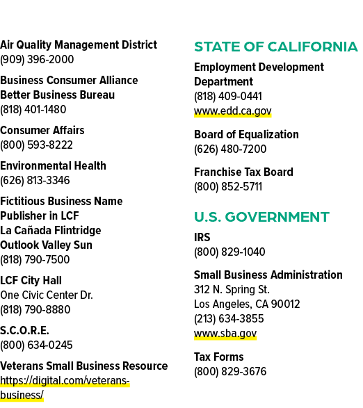 Air Quality Management District (909) 396 2000 Business Consumer Alliance Better Business Bureau (818) 401 1480 Consu...