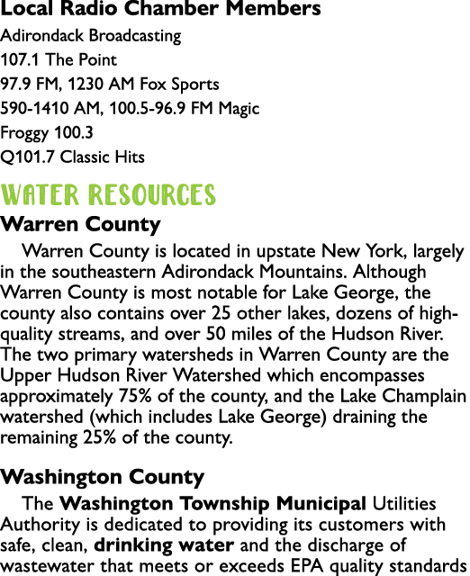 Local Radio Chamber Members Adirondack Broadcasting 107.1 The Point 97.9 FM, 1230 AM Fox Sports 590-1410 AM, 100.5-96...