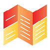 Brochure flat icon. Trifold color icons in trendy flat style. Office agenda gradient style design, designed for web and app. Eps 10