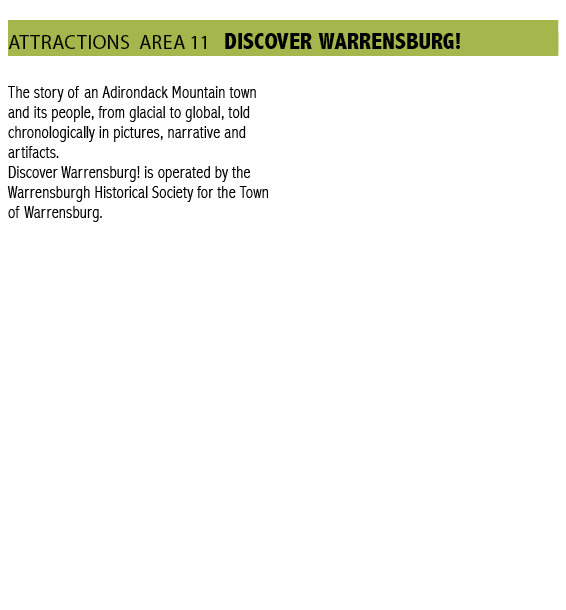   attractions area 11 discover warrensburg  The story of an Adirondack Mountain town and its people, from glacial to    