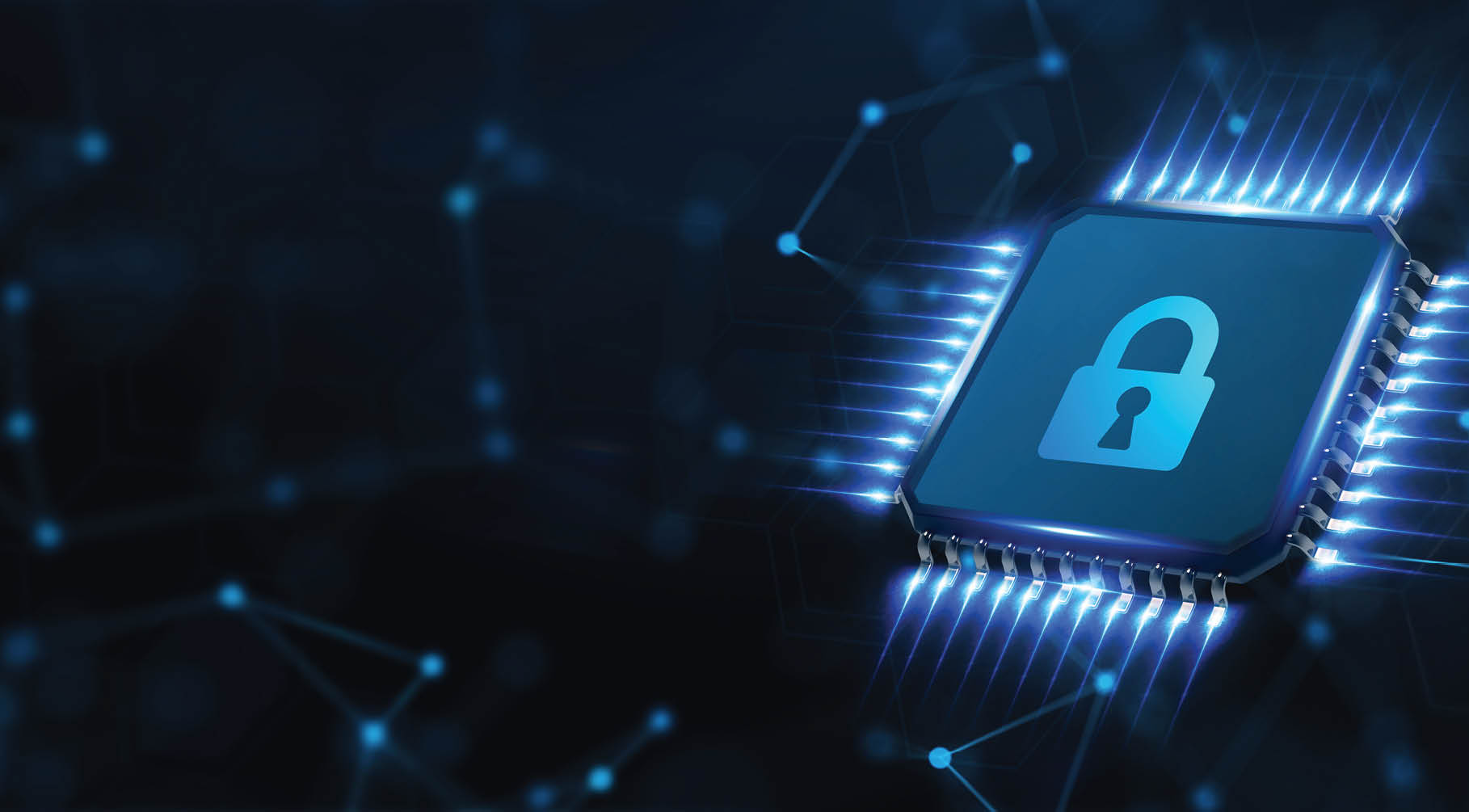 Cyber security data protection business technology privacy concept  Young businessman  select the icon security on the virtual display 