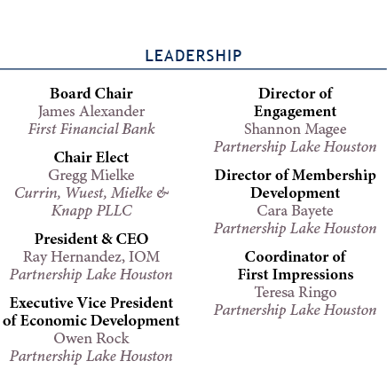 LEADERSHIP ﻿Board Chair James Alexander First Financial Bank Chair Elect Gregg Mielke Currin, Wuest, Mielke & Knapp P...