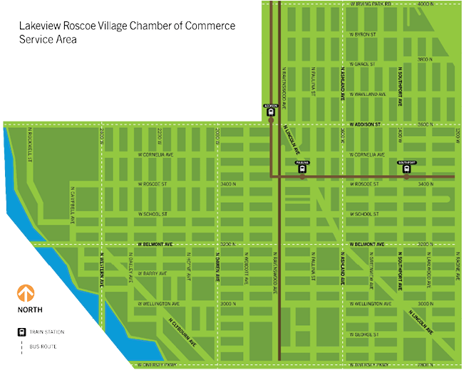 A map of the Lakow-Rese Village Chamber of Commerce Service Area. Description generated by AI