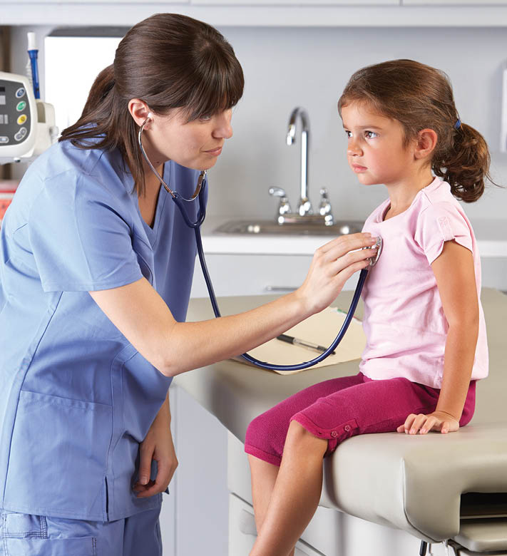Child Patient Visiting Doctor's Office Sitting Down