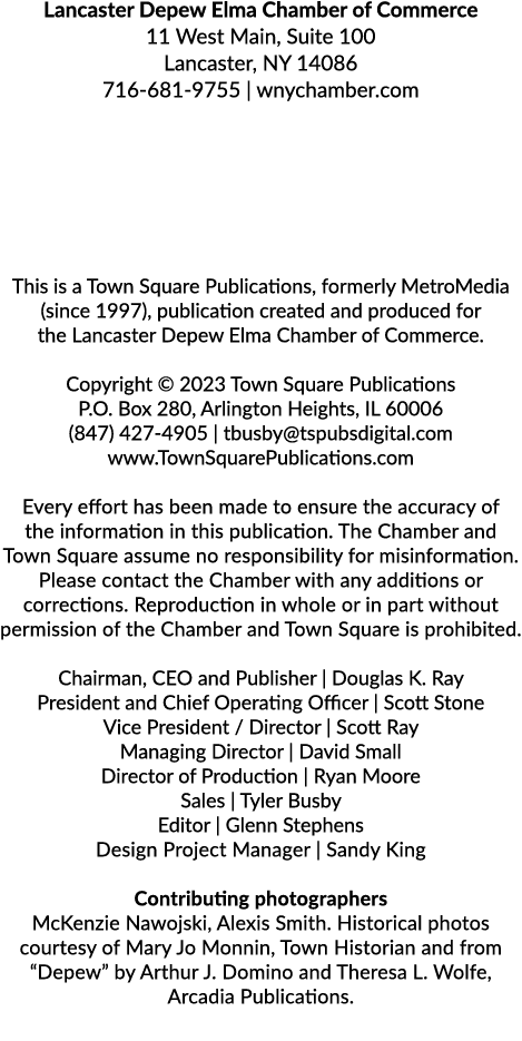Lancaster Depew Elma Chamber of Commerce 11 West Main, Suite 100 Lancaster, NY 14086 716 681 9755 | wnychamber.com Th...