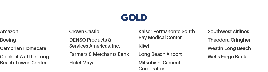 Gold Amazon Boeing Cambrian Homecare Chick fil A at the Long Beach Towne Center Crown Castle DENSO Products & Service...
