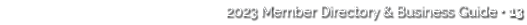 2023 Member Directory & Business Guide • 13