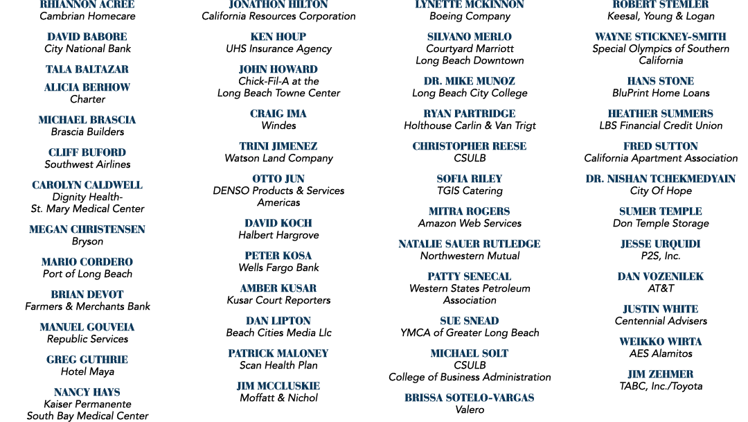 Rhiannon Acree Cambrian Homecare David Babore City National Bank Tala Baltazar Alicia Berhow Charter Michael Brascia ...
