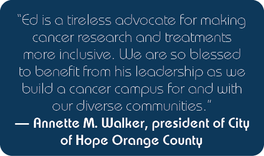  Ed is a tireless advocate for making cancer research and treatments more inclusive  We are so blessed to benefit fro   