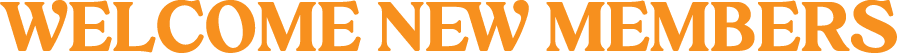 Welcome New Members