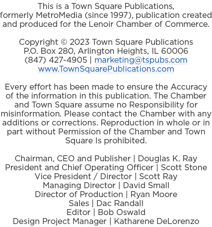 This is a Town Square Publications, formerly MetroMedia (since 1997), publication created and produced for the Lenoir...