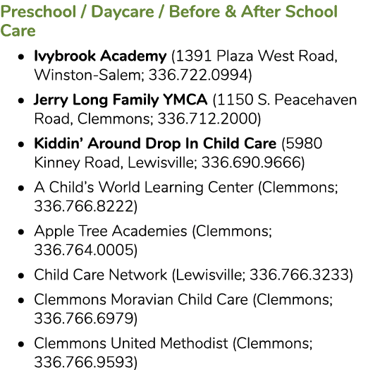 Preschool / Daycare / Before & After School Care • Ivybrook Academy (1391 Plaza West Road, Winston Salem; 336.722.099...