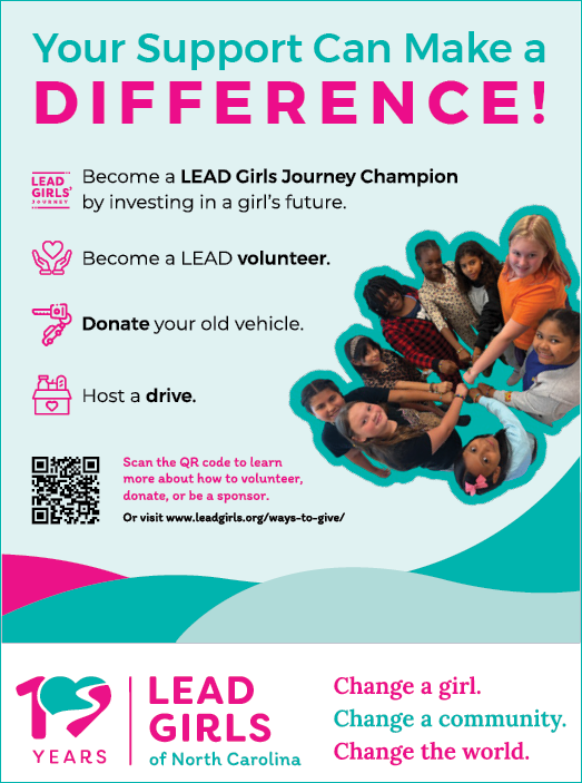 A flyer for a girls' leadership program. AI generated content
