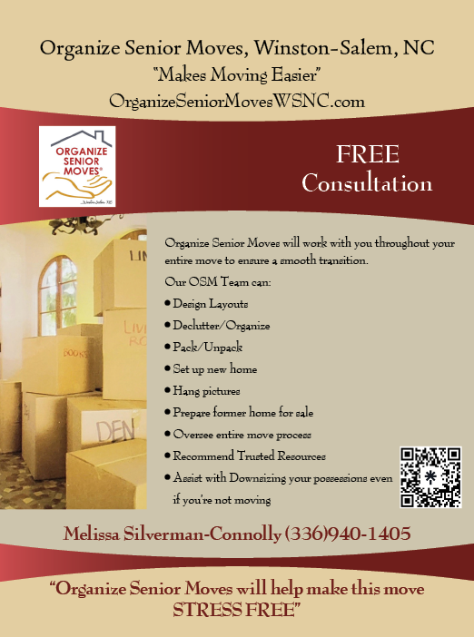 A flyer advertises free consultation for senior moves. AI generated content
