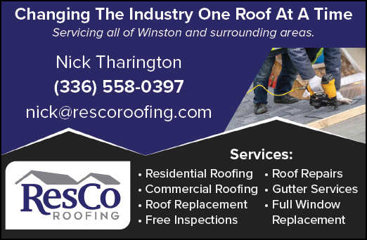 A business card for a roofer, Nick Tharlington, with his contact information. AI generated content
