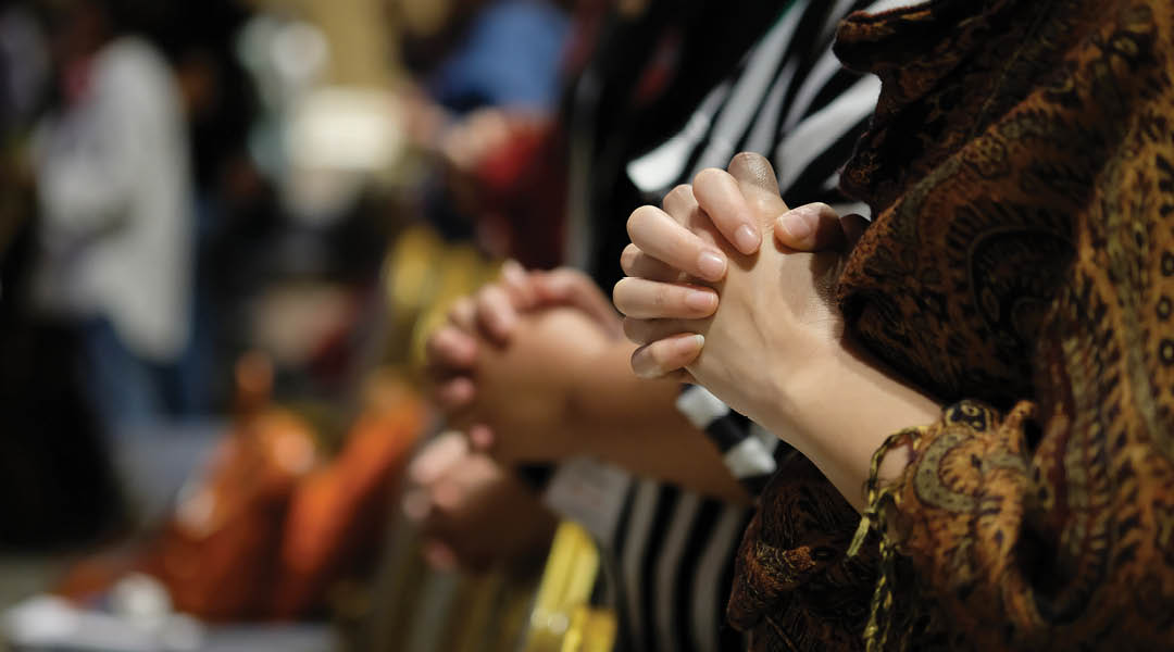 People praying together at Church.