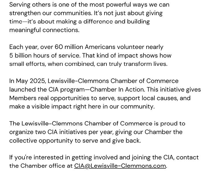 A flyer for the CIA Chamber in Action. AI generated content