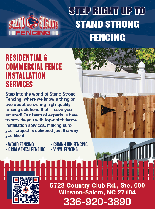 A flyer advertising a fencing company with a picture of a wooden fence. AI generated content