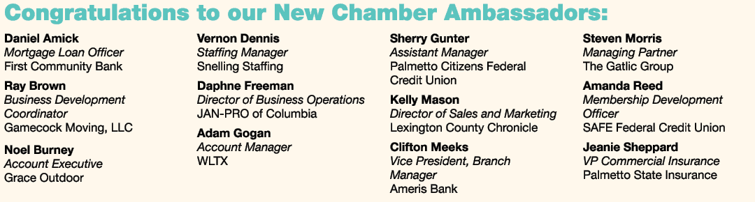 Congratulations to our New Chamber Ambassadors: Daniel Amick Mortgage Loan Officer First Community Bank Ray Brown Bus...