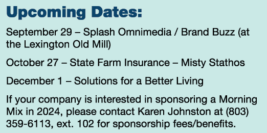 Upcoming Dates: September 29 – Splash Omnimedia / Brand Buzz (at the Lexington Old Mill) October 27 – State Farm Insu...