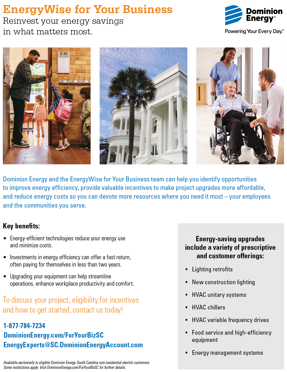A flyer for energywise for your business. Description generated by AI