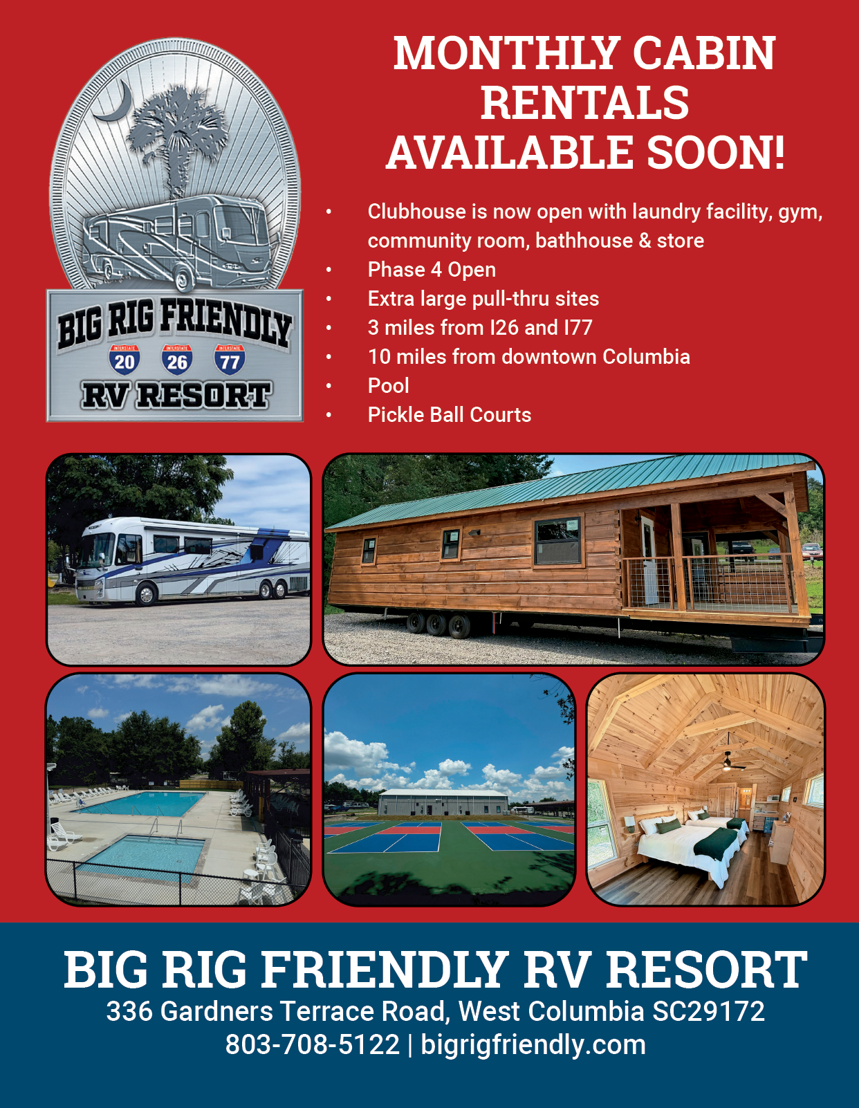 A flyer advertising a cabin rental. Description generated by AI
