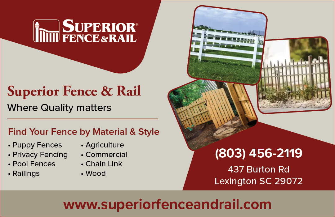 A fence and rail company advertisement. Description generated by AI