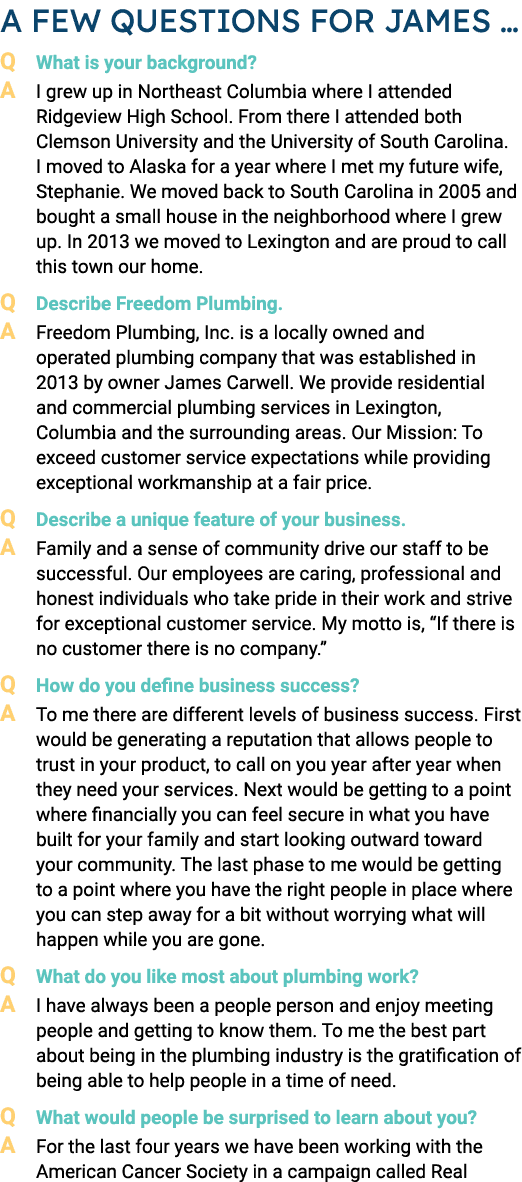 A few questions for James … Q What is your background? A I grew up in Northeast Columbia where I attended Ridgeview H...