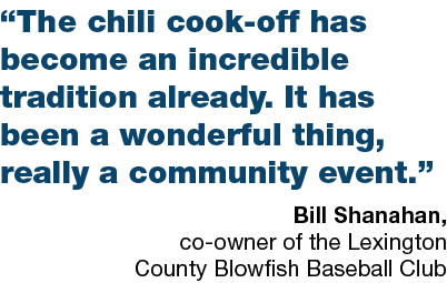 “The chili cook off has become an incredible tradition already. It has been a wonderful thing, really a community eve...