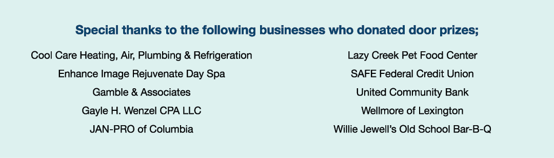 Special thanks to the following businesses who donated door prizes; Cool Care Heating, Air, Plumbing & Refrigeration ...