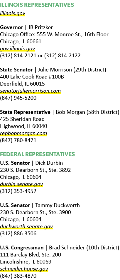ILLINOIS REPRESENTATIVES illinois.gov Governor | JB Pritzker Chicago Office: 555 W. Monroe St., 16th Floor Chicago, I...
