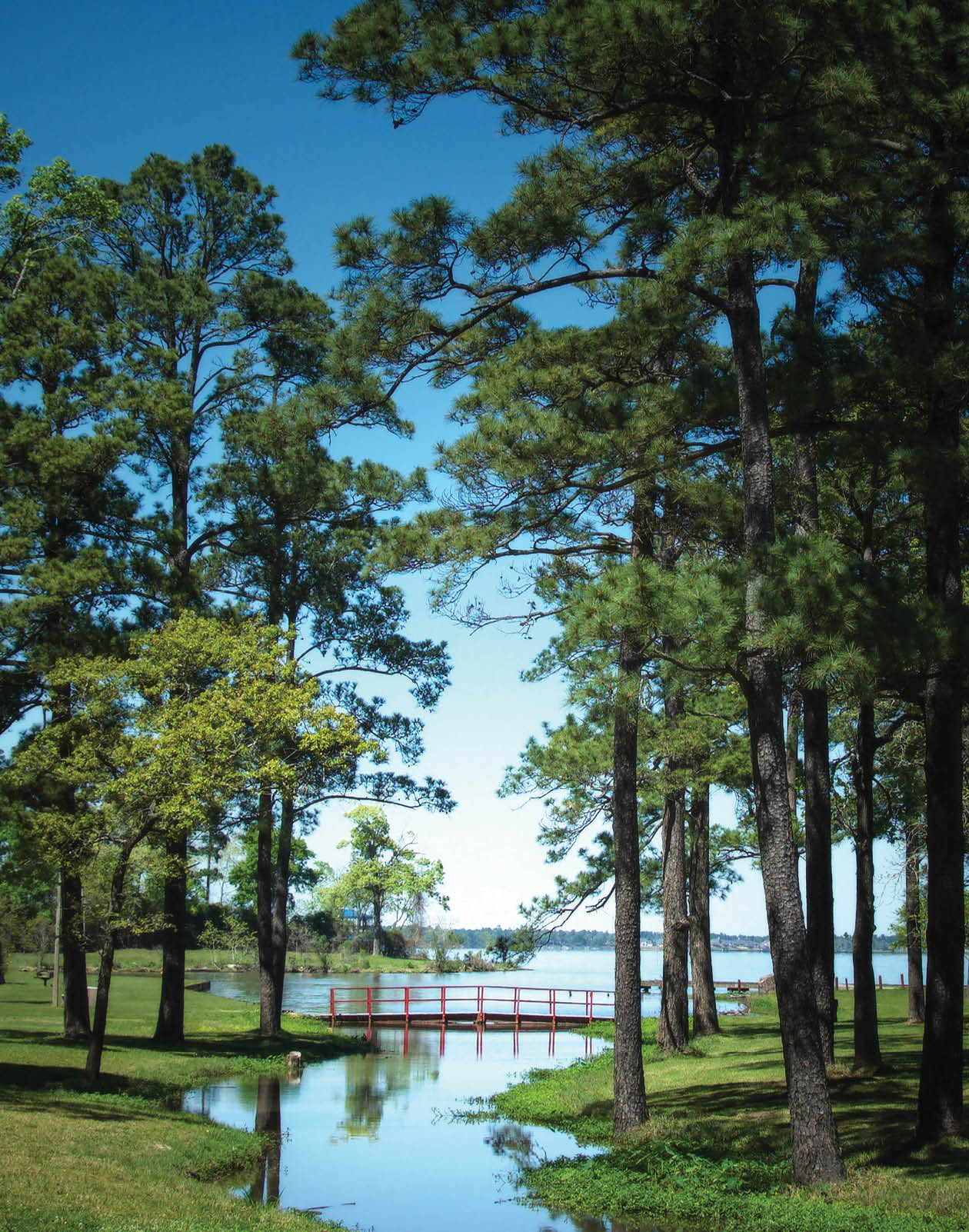 A small stream with a great view of Lake Houston.