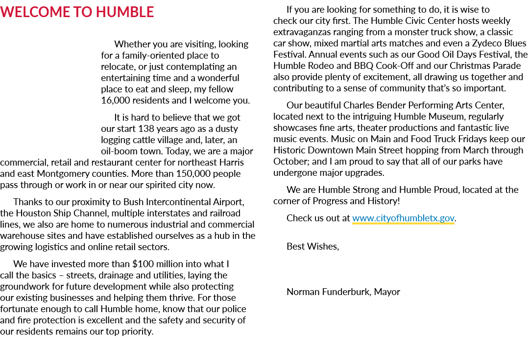 Welcome to Humble Whether you are visiting, looking for a family oriented place to relocate, or just contemplating an...
