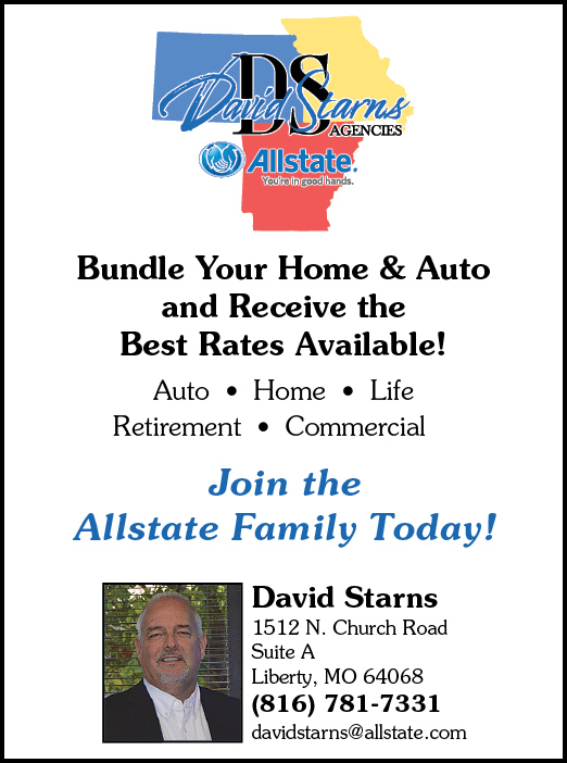 A man is smiling in front of a sign that says “Join the Allstate Family Today!". Description generated by AI