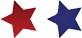 A red, white, and blue star. Description generated by AI