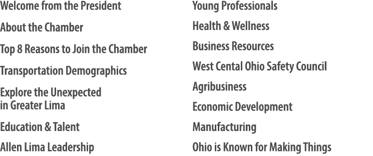 Welcome from the President About the Chamber Top 8 Reasons to Join the Chamber Transportation Demographics Explore th...