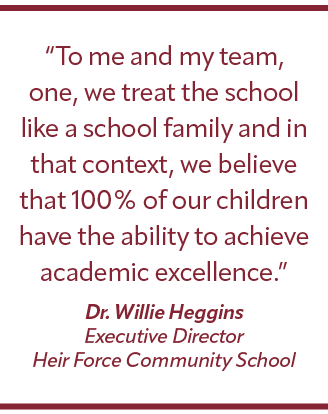 “To me and my team, one, we treat the school like a school family and in that context, we believe that 100% of our ch...