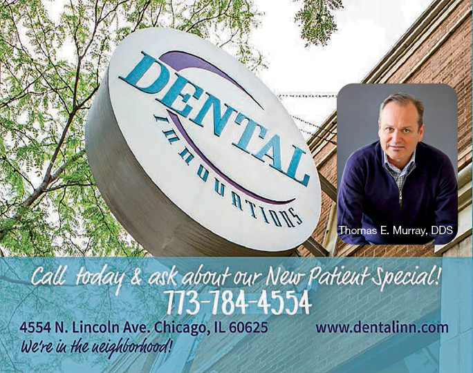 A dental innovations sign. Description generated by AI