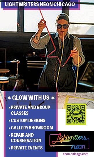 Lightwriters neon. Description generated by AI