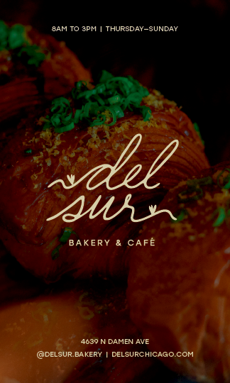 A sign advertising a bakery and cafe. Description generated by AI