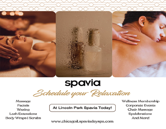 A spa advertisement with a picture of a person getting a massage. Description generated by AI