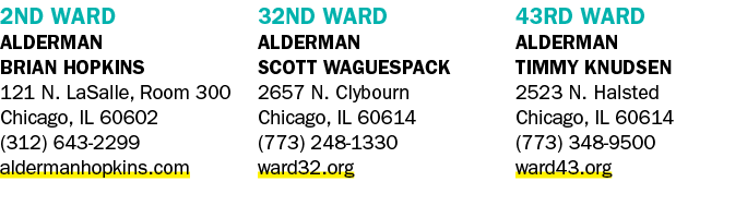 2ND WARD ALDERMAN BRIAN HOPKINS 121 N. LaSalle, Room 300 Chicago, IL 60602 (312) 643 2299 aldermanhopkins.com 32ND WA...