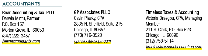 Accountants Bean Accounting & Tax, PLLC Darwin Mintu, Partner P.O. Box 157 Morton Grove, IL 60053 (847) 222 3457 bean...