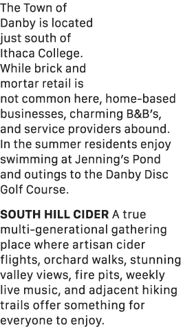 The Town of Danby is located just south of Ithaca College. While brick and mortar retail is not common here, home bas...