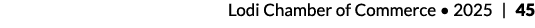 Lodi Chamber of Commerce • 2025 | 45